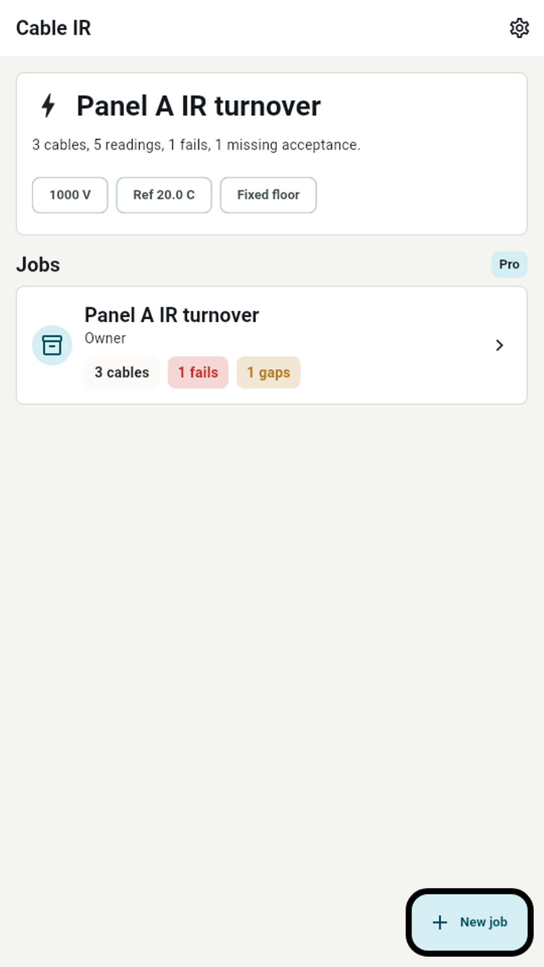 Start the first job screen