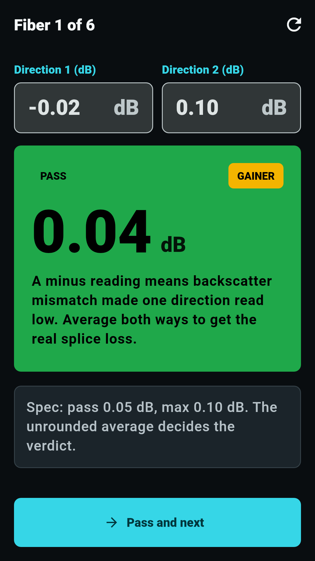 SpliceCoach DC gainer verdict screen
