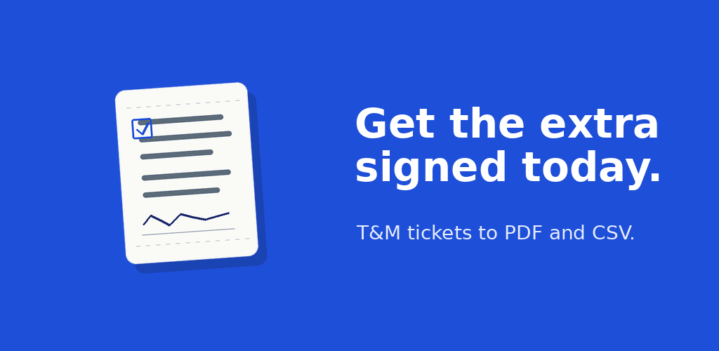 T&M Ticket app feature graphic